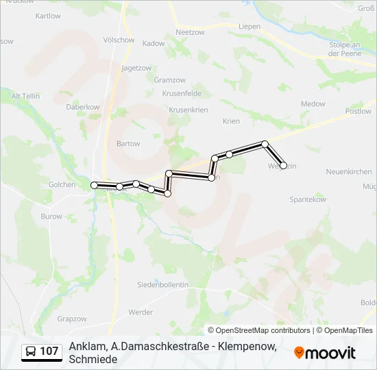 Автобус 107: карта маршрута