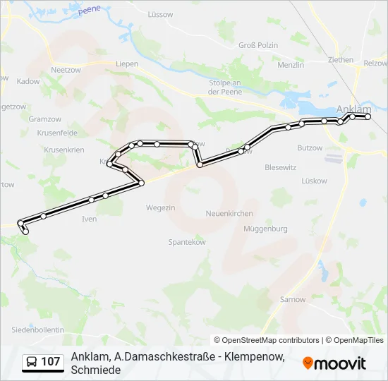 Автобус 107: карта маршрута