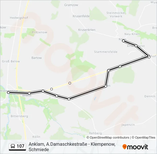 Автобус 107: карта маршрута