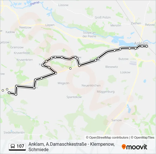 Автобус 107: карта маршрута