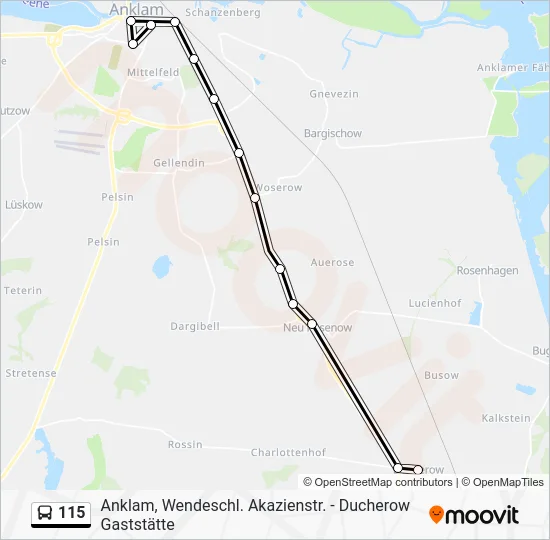 Автобус 115: карта маршрута