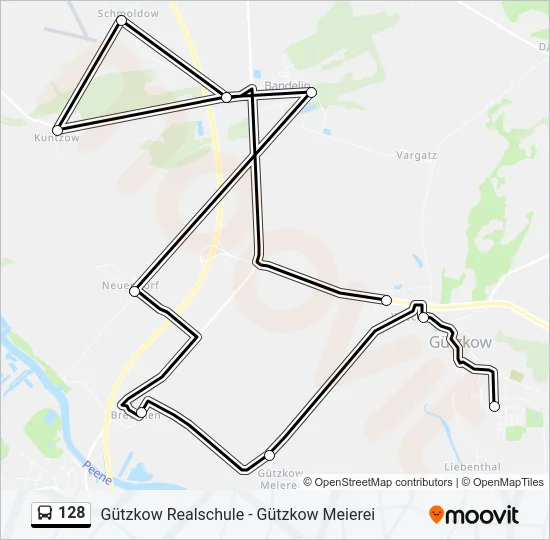 128 Bus Line Map