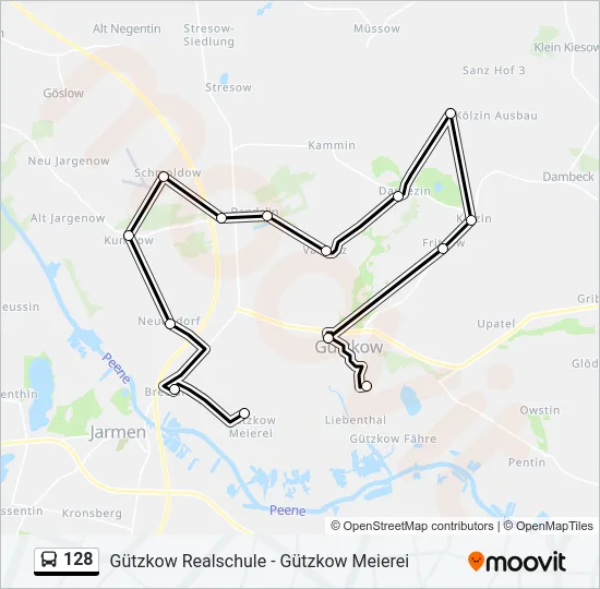 128 Bus Line Map
