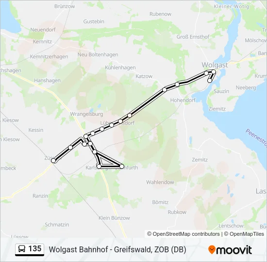 135 Bus Line Map