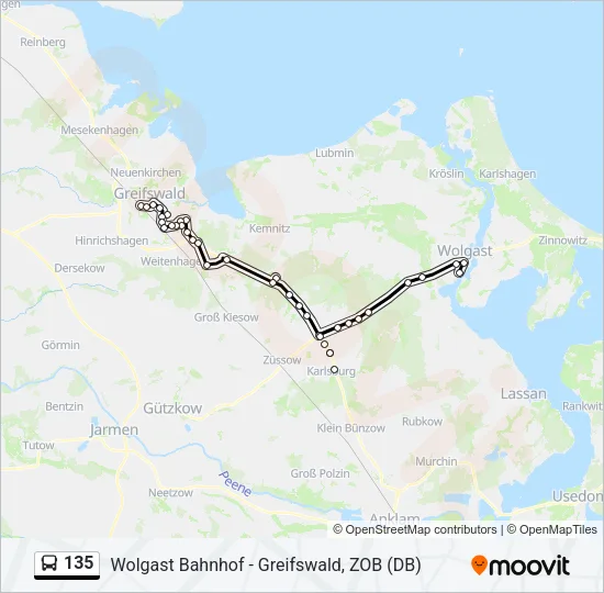 135 Bus Line Map