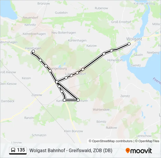 135 Bus Line Map