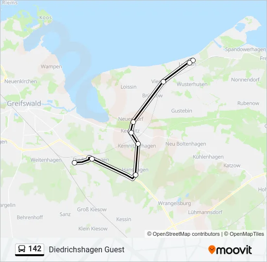 142 Bus Line Map