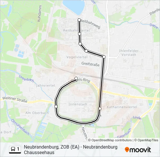 1 Bus Line Map
