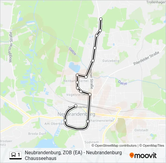 1 Bus Line Map