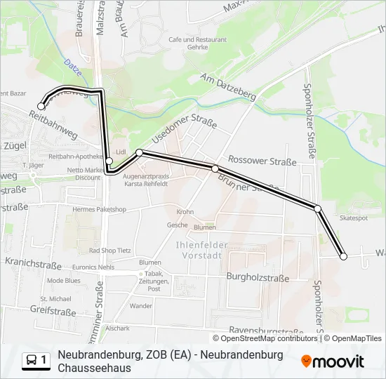1 Bus Line Map