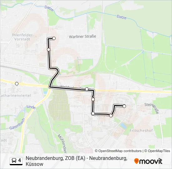 Автобус 4: карта маршрута