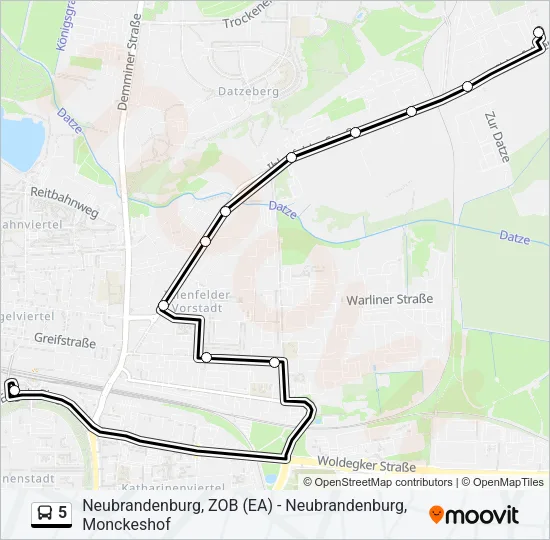5 Bus Line Map