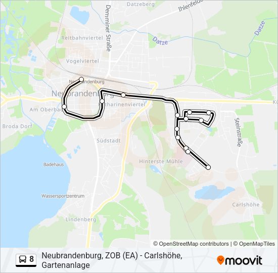 Автобус 8: карта маршрута