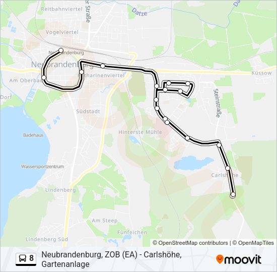 Автобус 8: карта маршрута