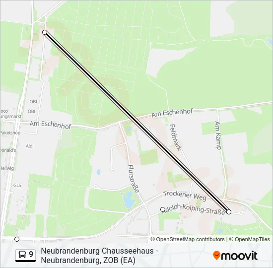 9 Bus Line Map