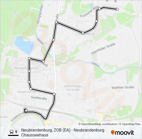 Автобус 9: карта маршрута