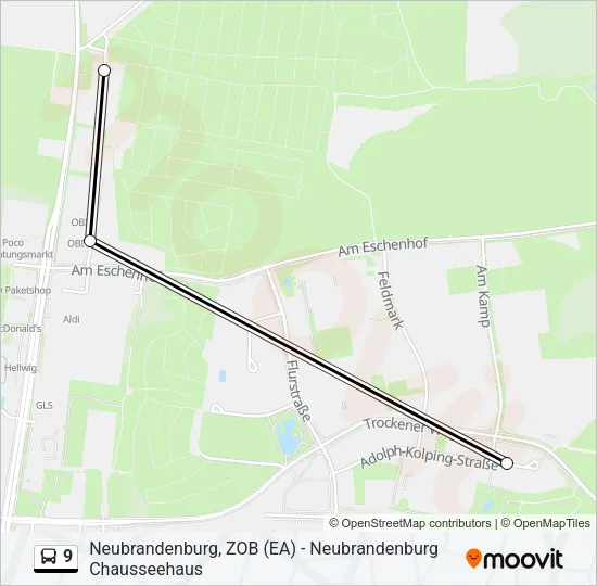 9 Bus Line Map
