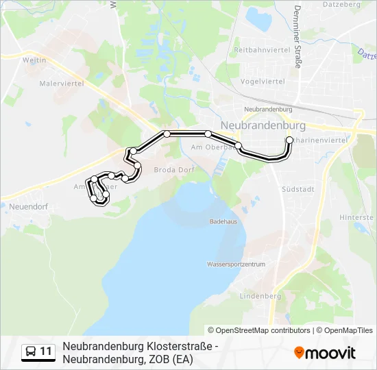 Автобус 11: карта маршрута