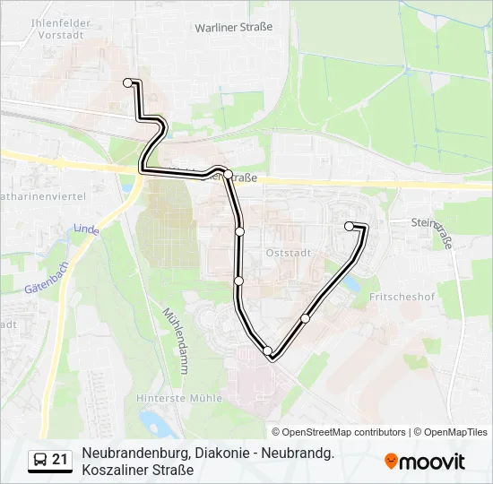 21 Bus Line Map