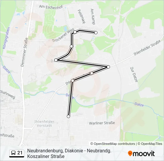 21 Bus Line Map