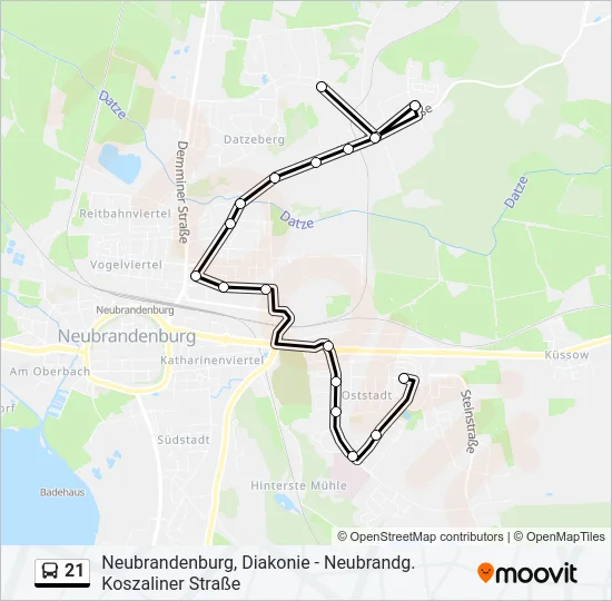21 Bus Line Map