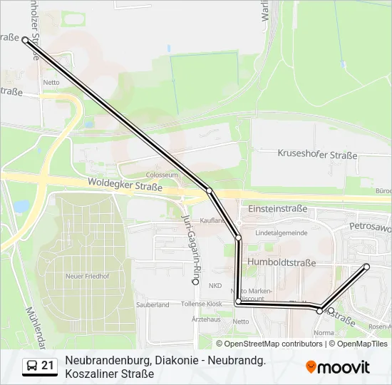 21 Bus Line Map