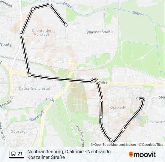 21 Bus Line Map