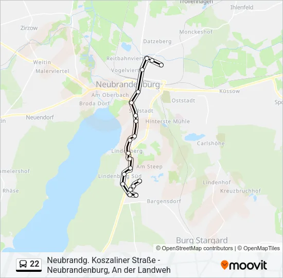 22 Bus Line Map