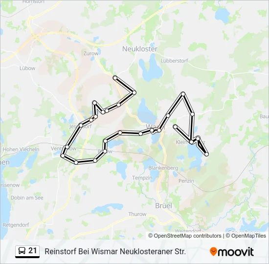 21 Bus Line Map