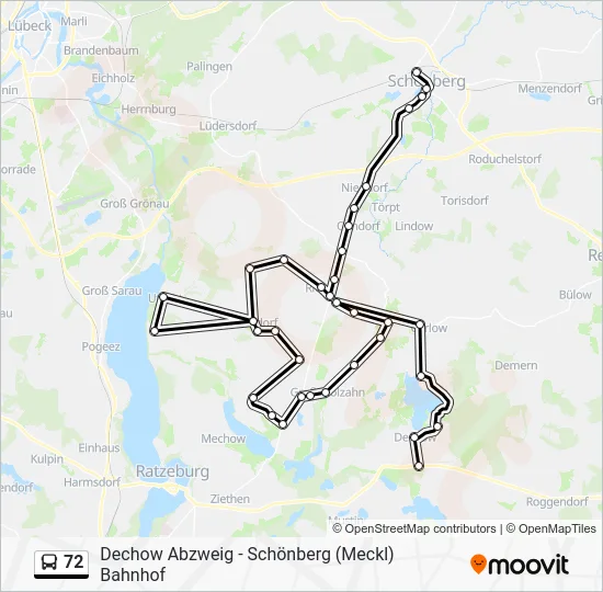 Автобус 72: карта маршрута