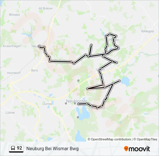 92 Bus Line Map