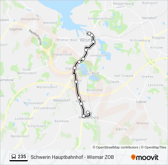 Автобус 235: карта маршрута