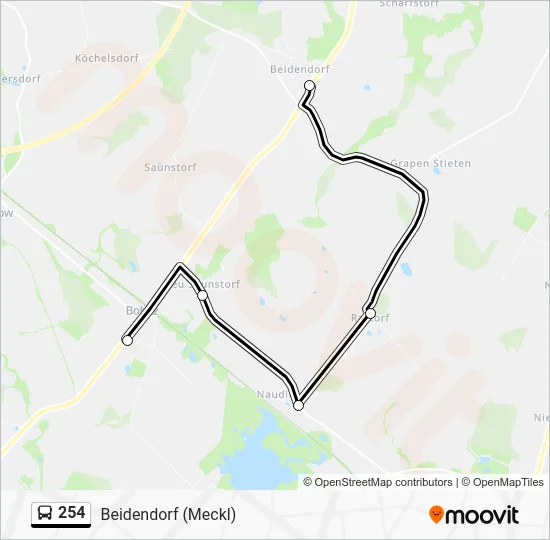 Автобус 254: карта маршрута