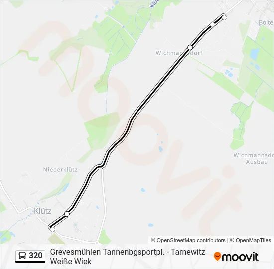 Автобус 320: карта маршрута