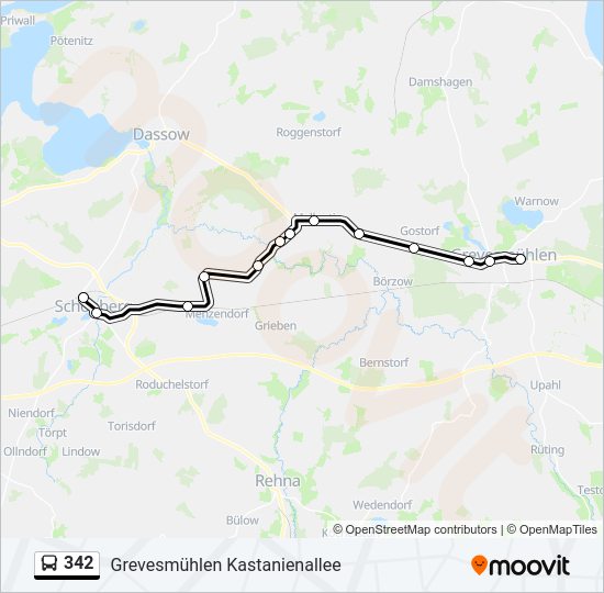 Buslinie 342 Karte