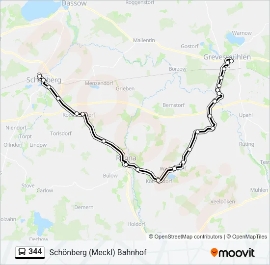 344 Bus Line Map