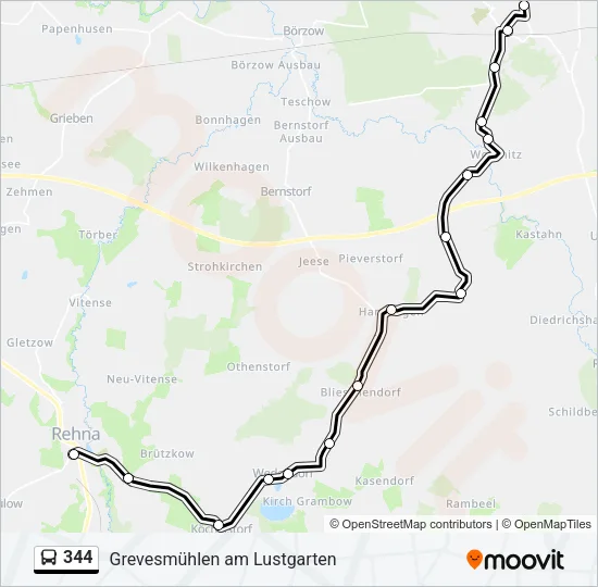 344 Bus Line Map