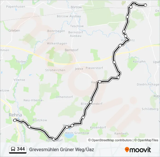 344 Bus Line Map