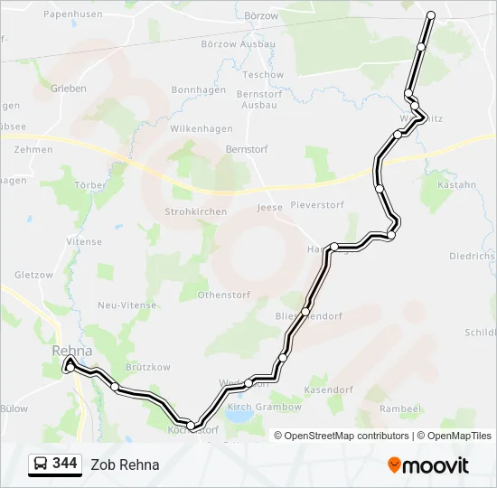 344 Bus Line Map