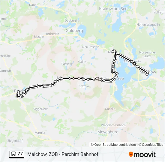 Автобус 77: карта маршрута