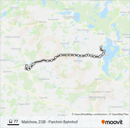 Автобус 77: карта маршрута