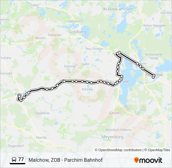 Автобус 77: карта маршрута
