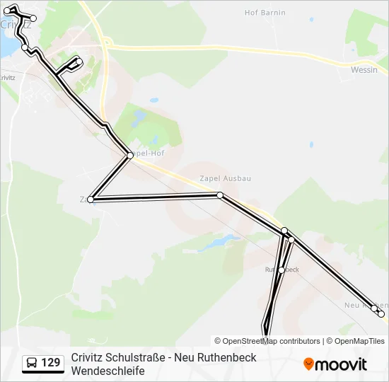 Автобус 129: карта маршрута