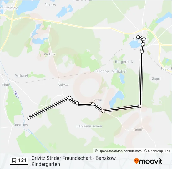 Автобус 131: карта маршрута