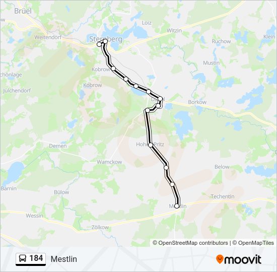 Автобус 184: карта маршрута