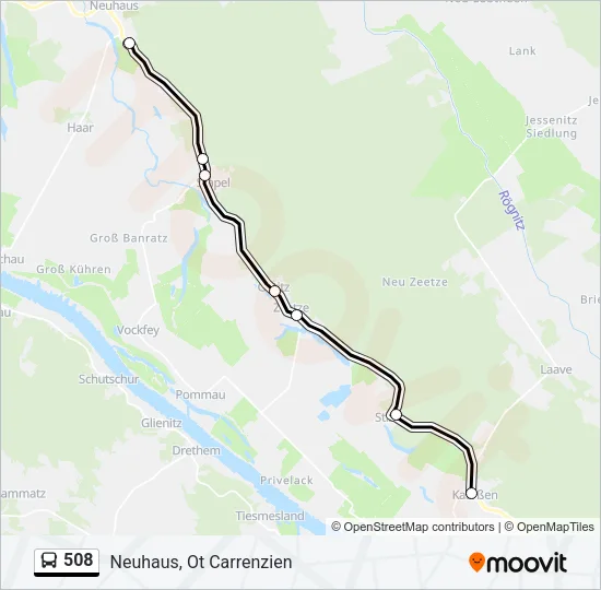 508 Bus Line Map