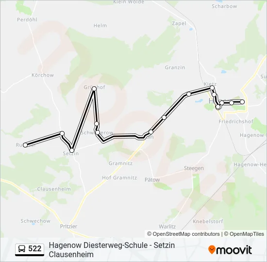 Автобус 522: карта маршрута