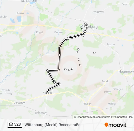 Автобус 523: карта маршрута