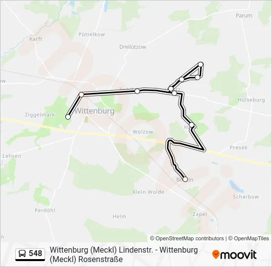 Автобус 548: карта маршрута