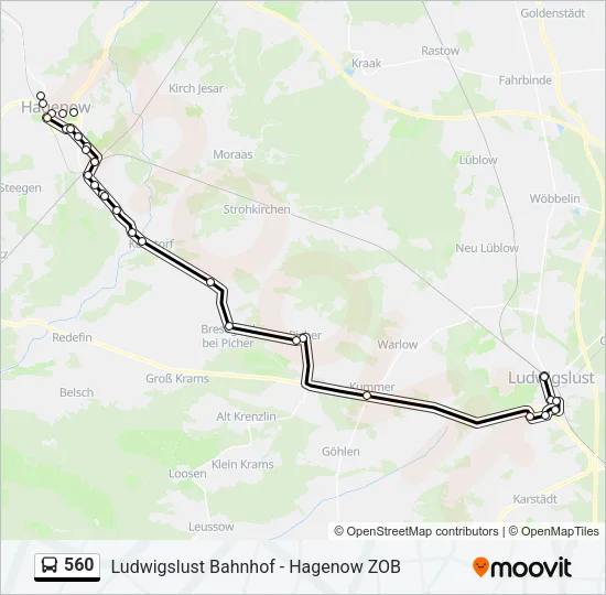 560 Bus Line Map